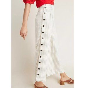 Anthropologie Buttoned Wide-Leg Pants